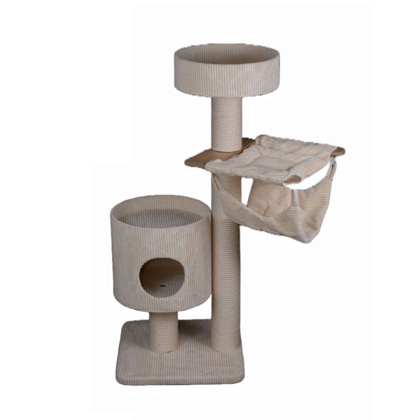 Basic Cat Tree 4 – Ø 14cm. on a wooden base upholstered with fabric of your choice. For all cats and kittens up to 6kg.