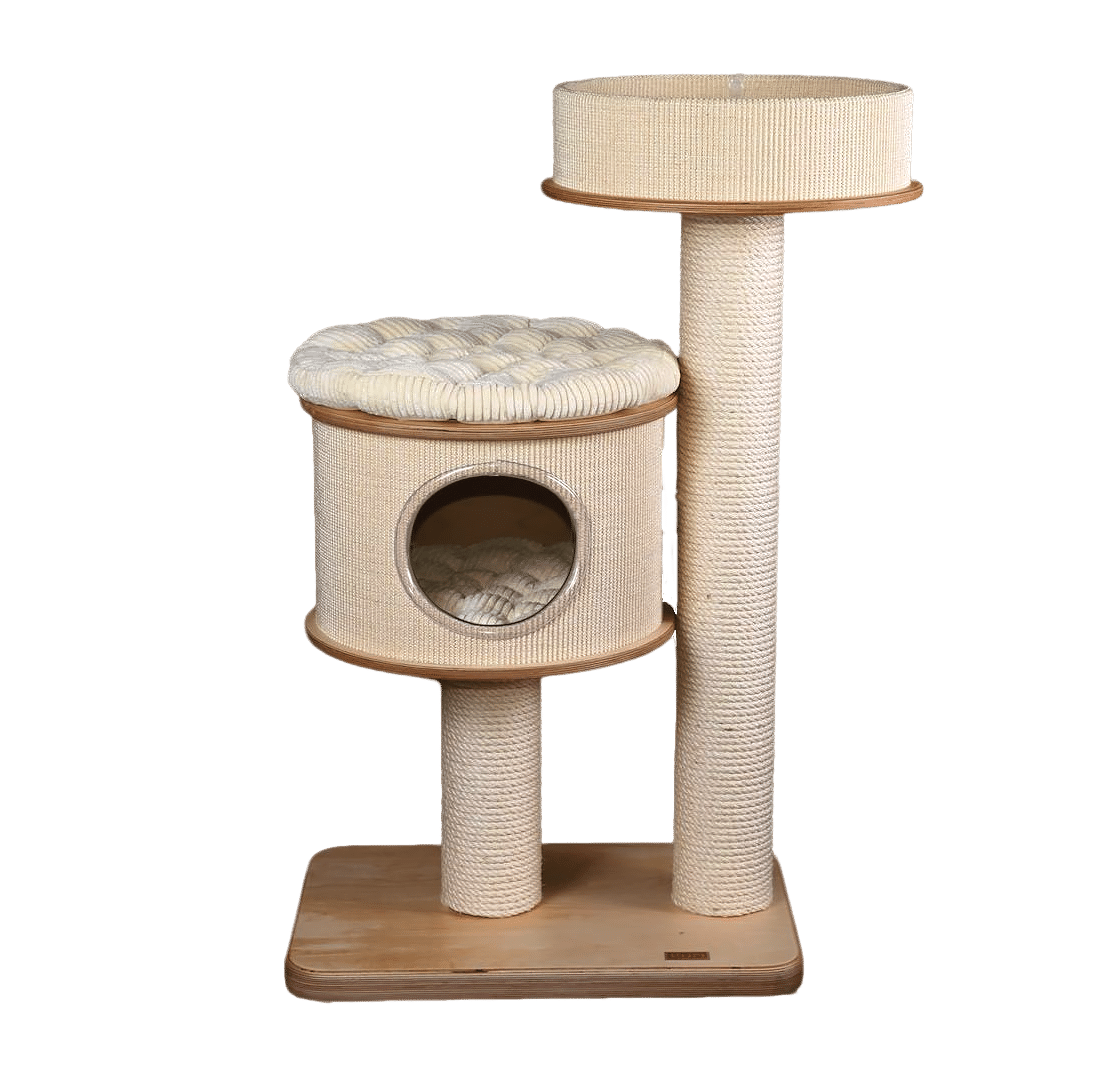 Exclusive Cat Tree 9 – Post Ø14cm, with shed cave for all cats, special for the big ones.